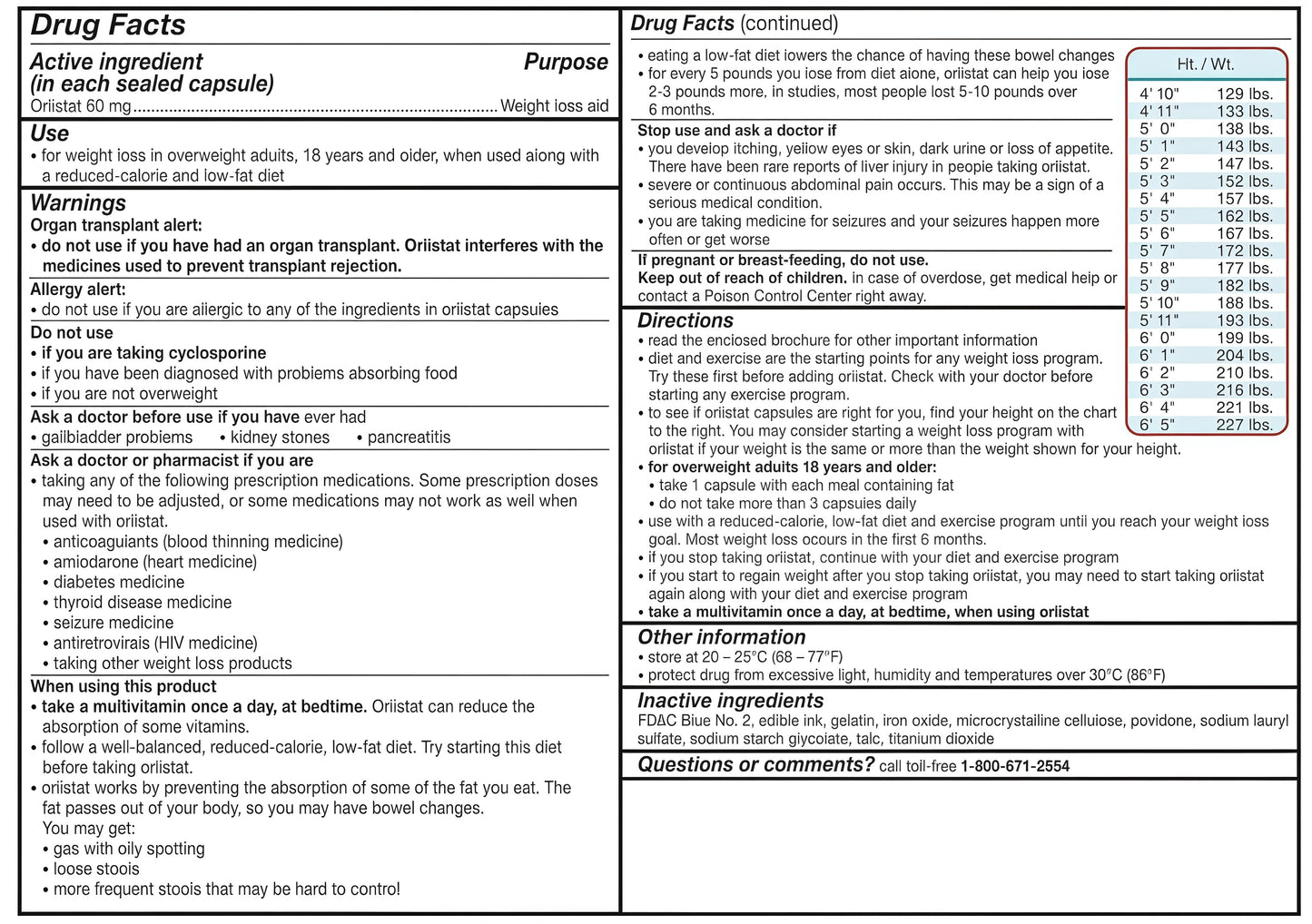 alli Weight Loss Diet Pills, Orlistat 60mg Capsules, Non Prescription WeightLoss Aid